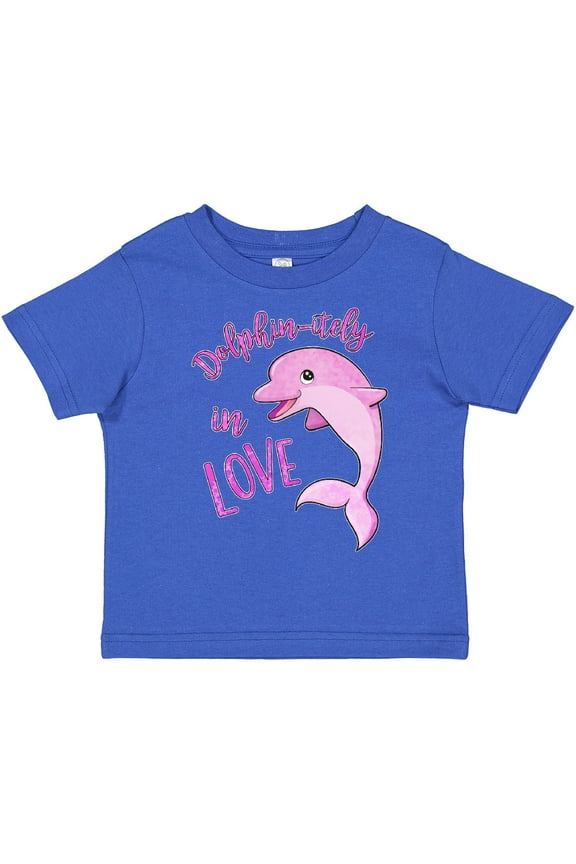 Dolphin-itely in Love Cute Pink Dolphin Boys or Girls Toddler T-Shirt