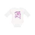 thumbnail image 1 of Inktastic Dolphin-itely in Love- cute pink dolphin Boys or Girls Long Sleeve Baby Bodysuit, 1 of 5