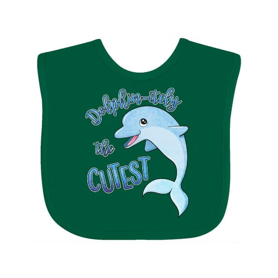 Inktastic Dolphin-itely the Cutest Boys or Girls Baby Bib