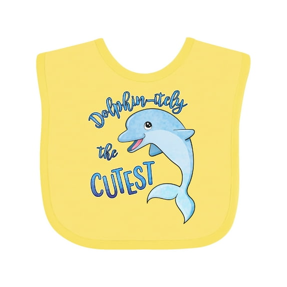 Inktastic Dolphin-itely the Cutest Boys or Girls Baby Bib