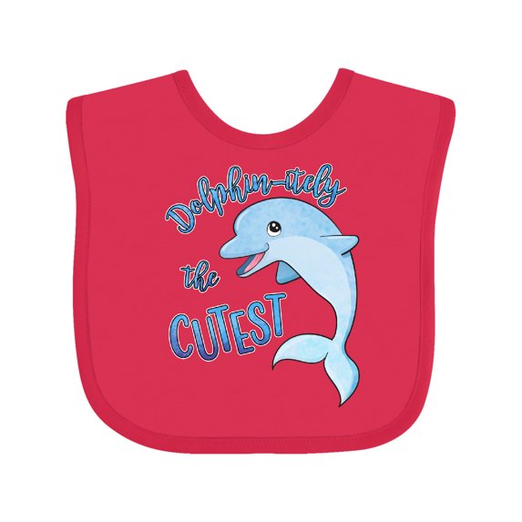 Inktastic Dolphin-itely the Cutest Boys or Girls Baby Bib