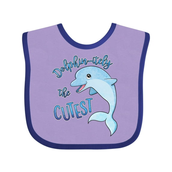 Inktastic Dolphin-itely the Cutest Boys or Girls Baby Bib