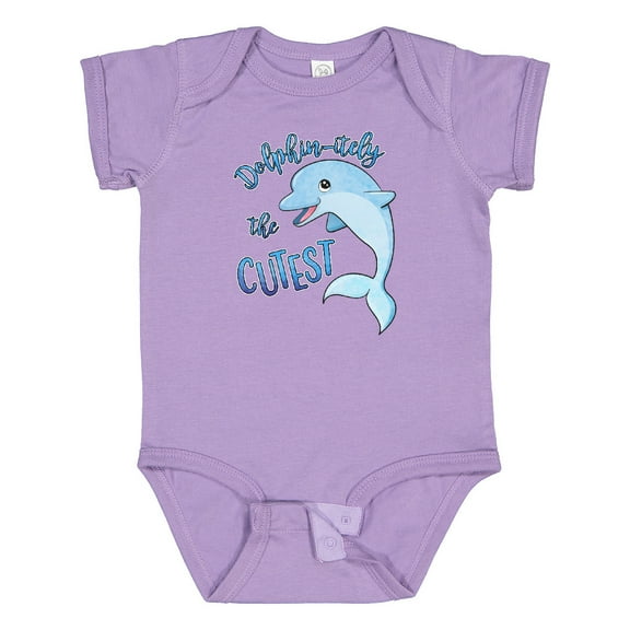 Inktastic Dolphin-itely the Cutest Boys or Girls Baby Bodysuit