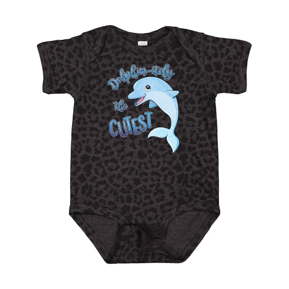 Inktastic Dolphin-itely the Cutest Boys or Girls Baby Bodysuit