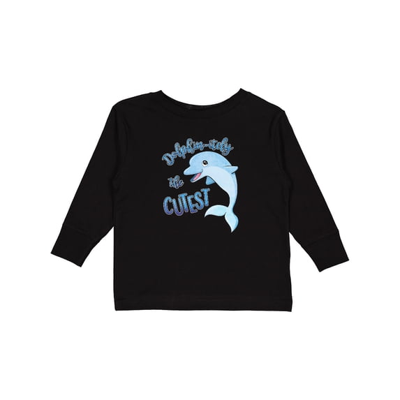 Inktastic Dolphin-itely the Cutest Boys or Girls Long Sleeve Toddler T-Shirt