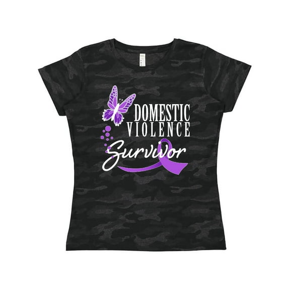 Inktastic Domestic Violence Survivor with Butterfly Women's T-Shirt