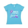 thumbnail image 1 of Inktastic Domestic Violence Survivor with Butterfly Women's V-Neck T-Shirt, 1 of 5