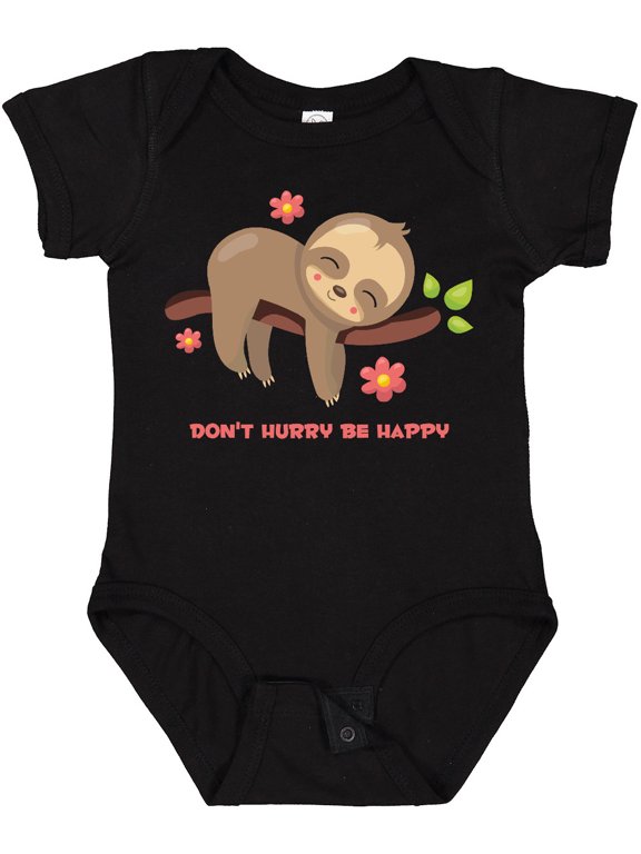 Don't Hurry Sloth Girls Baby Bodysuit