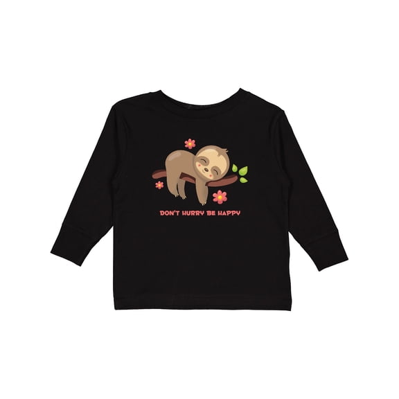 Inktastic Don't Hurry Sloth Girls Long Sleeve Toddler T-Shirt