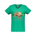 thumbnail image 1 of Inktastic Don't Hurry Sloth Women's V-Neck T-Shirt, 1 of 5