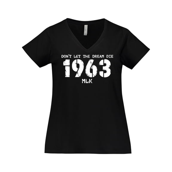 Inktastic Don't Let the Dream Die 1963 MLK Women's Plus Size V-Neck T-Shirt