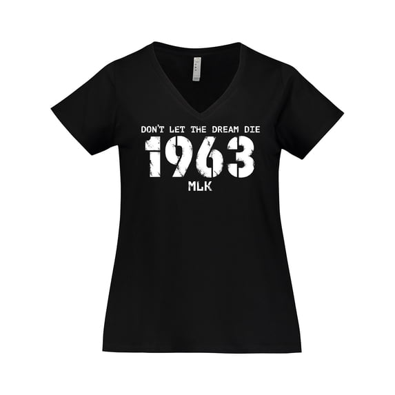 Inktastic Don't Let the Dream Die 1963 MLK Women's Plus Size V-Neck T-Shirt