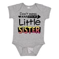 thumbnail image 1 of Inktastic Don't Mess with My Little Sister Boys or Girls Baby Bodysuit, 1 of 5