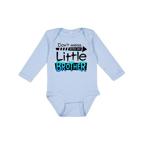Inktastic Don't Mess with my Little Brother Boys or Girls Long Sleeve Baby Bodysuit