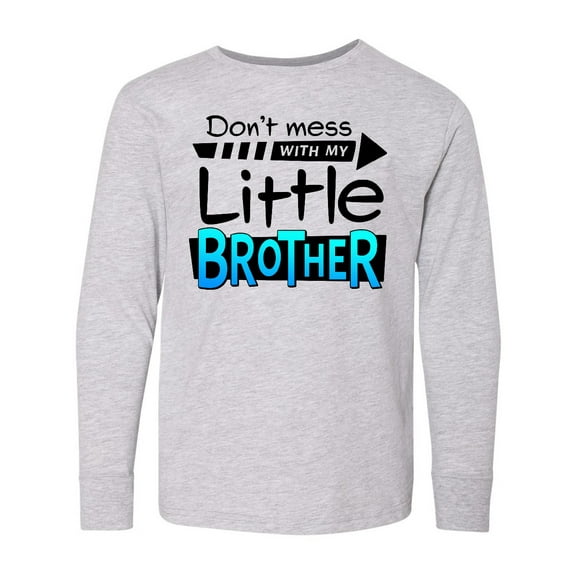 Inktastic Don't Mess with my Little Brother Long Sleeve Youth T-Shirt