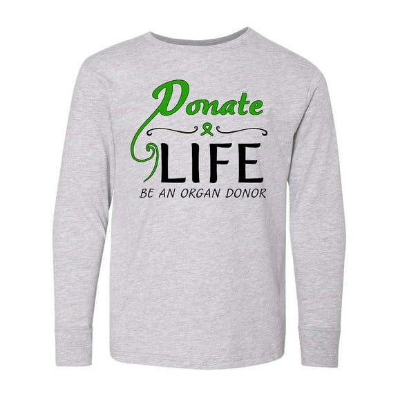 Inktastic Donate Life-Be an Organ Donor Long Sleeve Youth T-Shirt