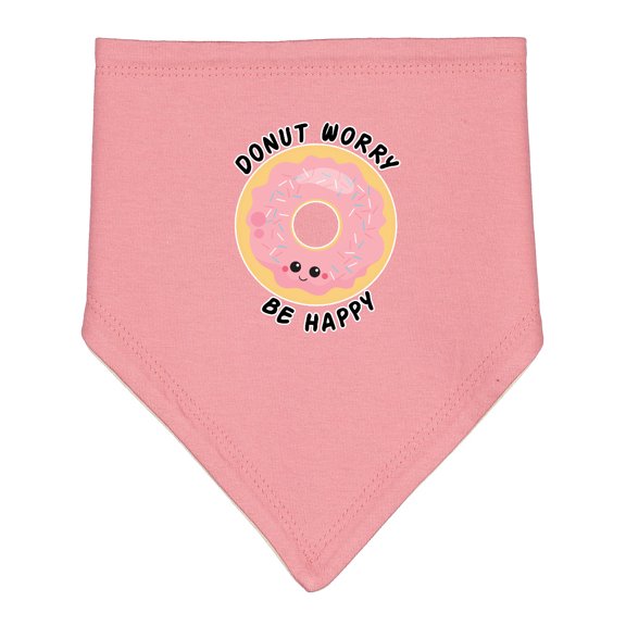 Inktastic Donut Worry Be Happy Pink Sprinkle Donut Baby Bandana Bib