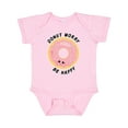thumbnail image 1 of Inktastic Donut Worry Be Happy Pink Sprinkle Donut` Boys or Girls Baby Bodysuit, 1 of 5
