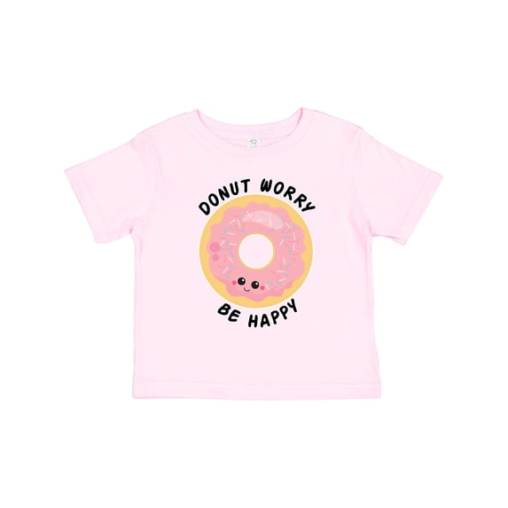 Inktastic Donut Worry Be Happy Pink Sprinkle Donut` Boys or Girls Toddler T-Shirt