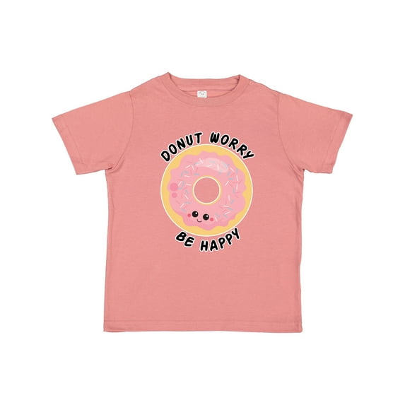 Inktastic Donut Worry Be Happy Pink Sprinkle Donut` Boys or Girls Toddler T-Shirt