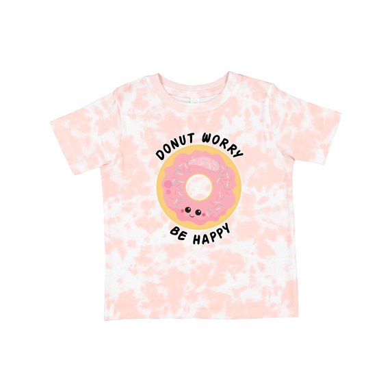 Inktastic Donut Worry Be Happy Pink Sprinkle Donut` Boys or Girls Toddler T-Shirt