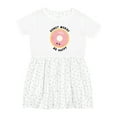 thumbnail image 1 of Inktastic Donut Worry Be Happy Pink Sprinkle Donut` Girls Toddler Dress, 1 of 5