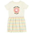 thumbnail image 1 of Inktastic Donut Worry Be Happy Pink Sprinkle Donut` Girls Toddler Dress, 1 of 5