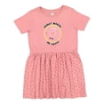 thumbnail image 1 of Inktastic Donut Worry Be Happy Pink Sprinkle Donut` Girls Toddler Dress, 1 of 5