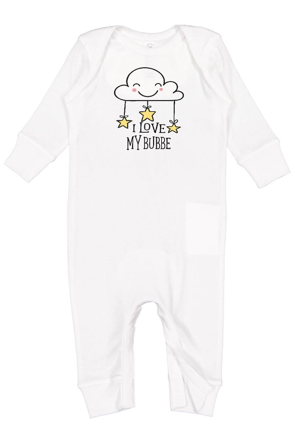 Doodle Kawaii Cloud I Love My Bubbe Baby Romper Coveralls