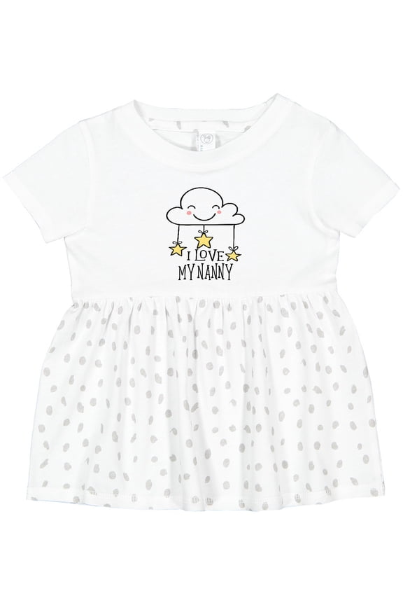 Doodle Kawaii Cloud I Love My Nanny Girls Baby Dress