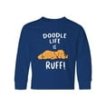 thumbnail image 1 of Inktastic Doodle Life is Ruff Golden Doodle Long Sleeve Youth T-Shirt, 1 of 5