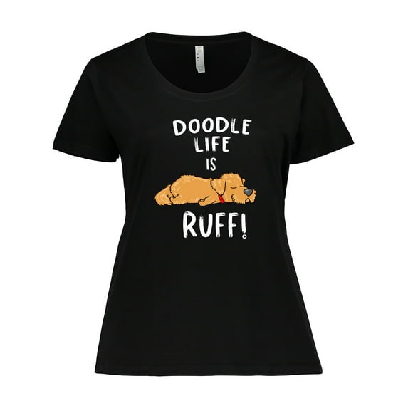 Inktastic Doodle Life is Ruff Golden Doodle Women's Plus Size T-Shirt