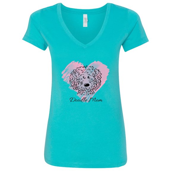 Inktastic Doodle Mom Women's V-Neck T-Shirt