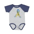 thumbnail image 1 of Inktastic Down Syndrome Awareness Blue and Yellow Hearts Ribbon Boys or Girls Baby Bodysuit, 1 of 5