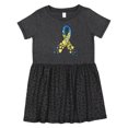 thumbnail image 1 of Inktastic Down Syndrome Awareness Blue and Yellow Hearts Ribbon Girls Toddler Dress, 1 of 5