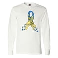 thumbnail image 1 of Inktastic Down Syndrome Awareness Blue and Yellow Hearts Ribbon Long Sleeve T-Shirt, 1 of 5