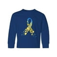thumbnail image 1 of Inktastic Down Syndrome Awareness Blue and Yellow Hearts Ribbon Long Sleeve Youth T-Shirt, 1 of 5
