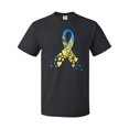 thumbnail image 1 of Inktastic Down Syndrome Awareness Blue and Yellow Hearts Ribbon T-Shirt, 1 of 5