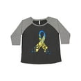 thumbnail image 1 of Inktastic Down Syndrome Awareness Blue and Yellow Hearts Ribbon Women's Plus Size T-Shirt, 1 of 5