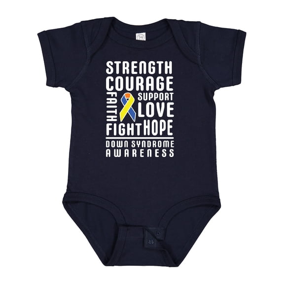 Inktastic Down Syndrome Awareness Strenth Courage Support Boys or Girls Baby Bodysuit