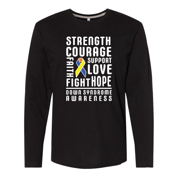 Inktastic Down Syndrome Awareness Strenth Courage Support Long Sleeve T-Shirt
