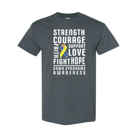 Inktastic Down Syndrome Awareness Strenth Courage Support T-Shirt
