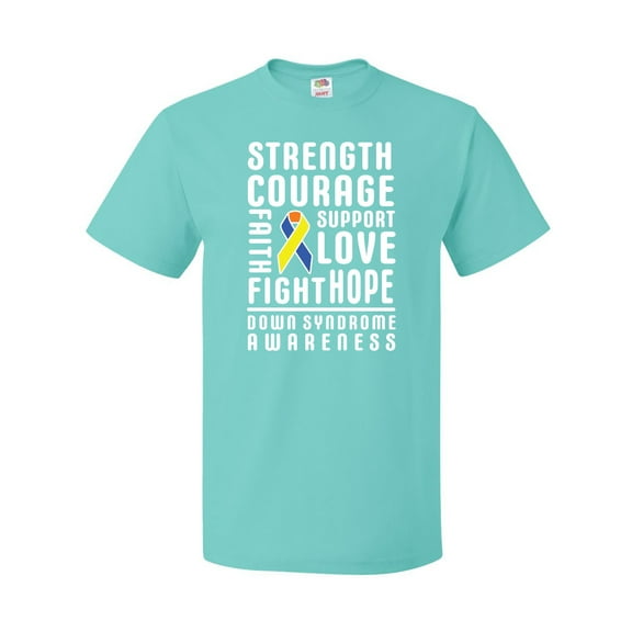 Inktastic Down Syndrome Awareness Strenth Courage Support T-Shirt