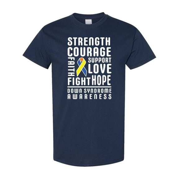 Inktastic Down Syndrome Awareness Strenth Courage Support T-Shirt