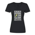 thumbnail image 1 of Inktastic Down Syndrome Awareness Strenth Courage Support Women's V-Neck T-Shirt, 1 of 5