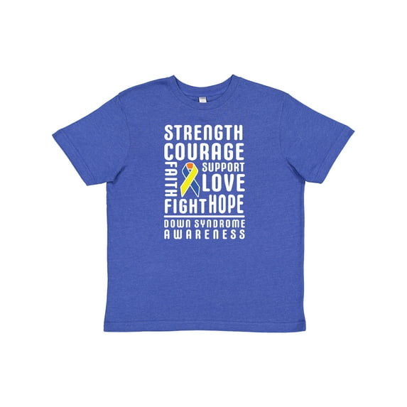 Inktastic Down Syndrome Awareness Strenth Courage Support Youth T-Shirt