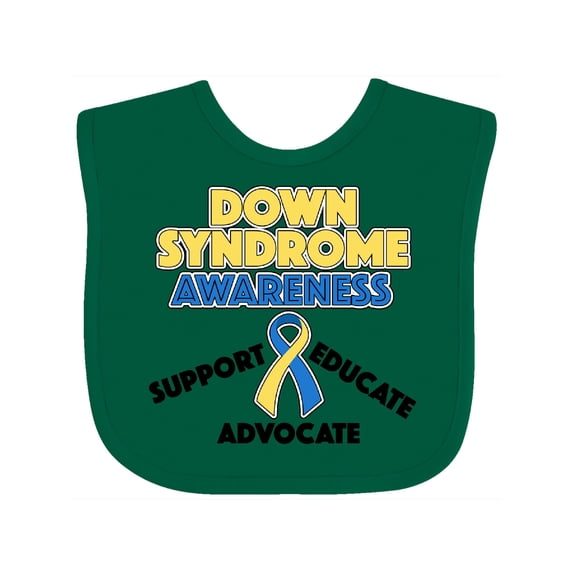Inktastic Down Syndrome Awareness Support, Educate, Advocate Boys or Girls Baby Bib