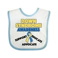 thumbnail image 1 of Inktastic Down Syndrome Awareness Support, Educate, Advocate Boys or Girls Baby Bib, 1 of 4