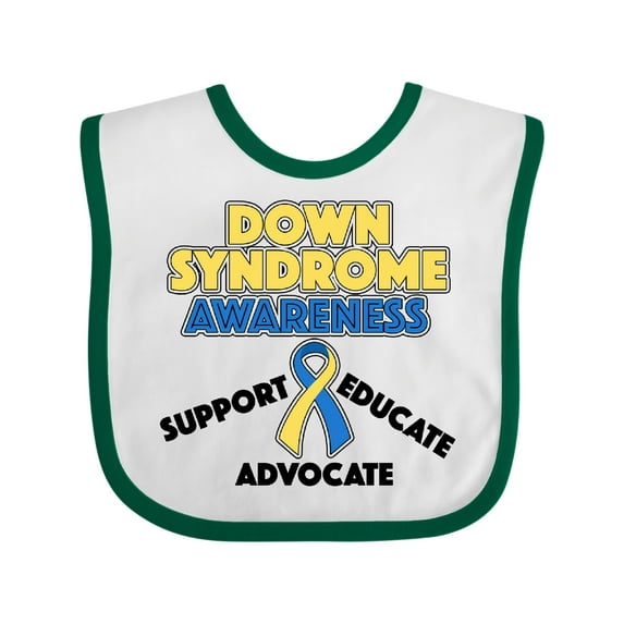 Inktastic Down Syndrome Awareness Support, Educate, Advocate Boys or Girls Baby Bib