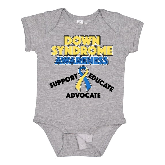 Inktastic Down Syndrome Awareness Support, Educate, Advocate Boys or Girls Baby Bodysuit